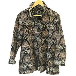 Habitat Baroque Floral Button Jacket Dark Academia Art Deco Elegant Whimsigoth